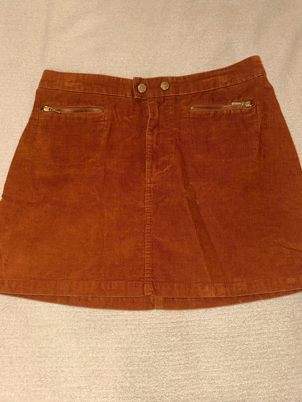 Abercrombie & Fitch Rust Corduroy Mini Skirt
